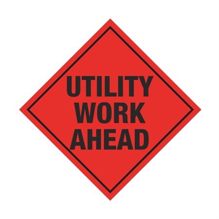 Utility Work Ahead Roll-Up Sign